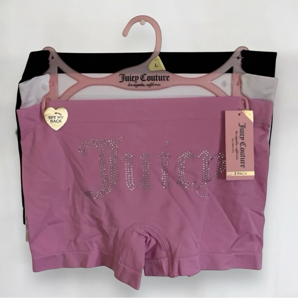 Juicy Couture Intimates Boyshort Bling Rhinestone Retro Y2K Panties 3-Pack Set